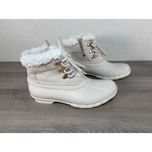 Sperry White Side Zip Women's Winter‎ Duck Boots Size 6 EU 36- NWOB